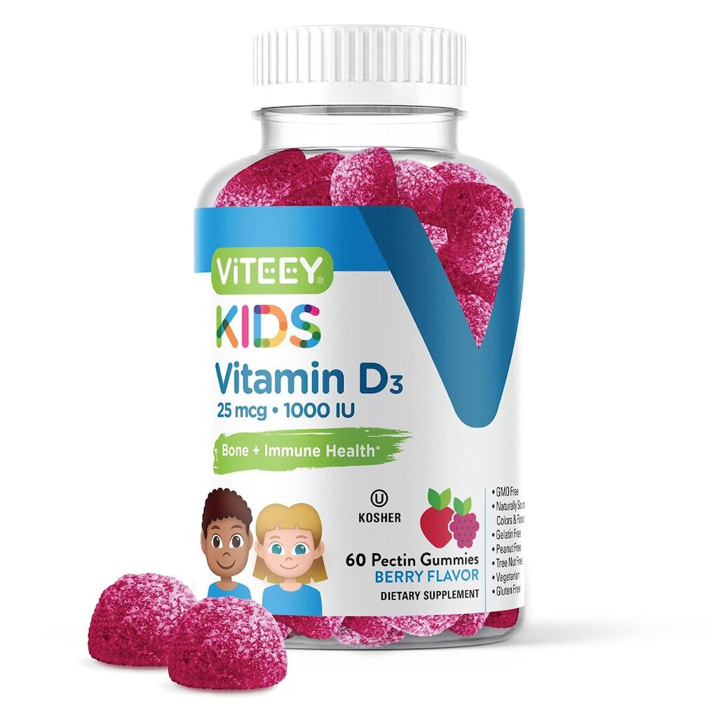Gomas de vitamina D3 para crianças Viteey Bone Health 25 mcg 1000 UI