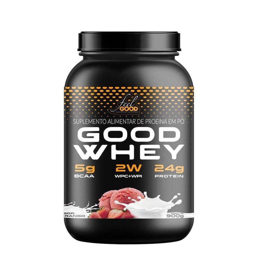 Good Whey Isolado e Concentrado (900g) Morango - Feel Good