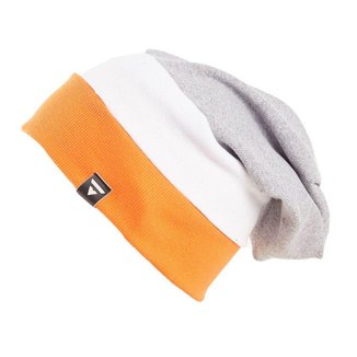 Gorro Brohood Blocks Canelado Laranja Branco Cinza