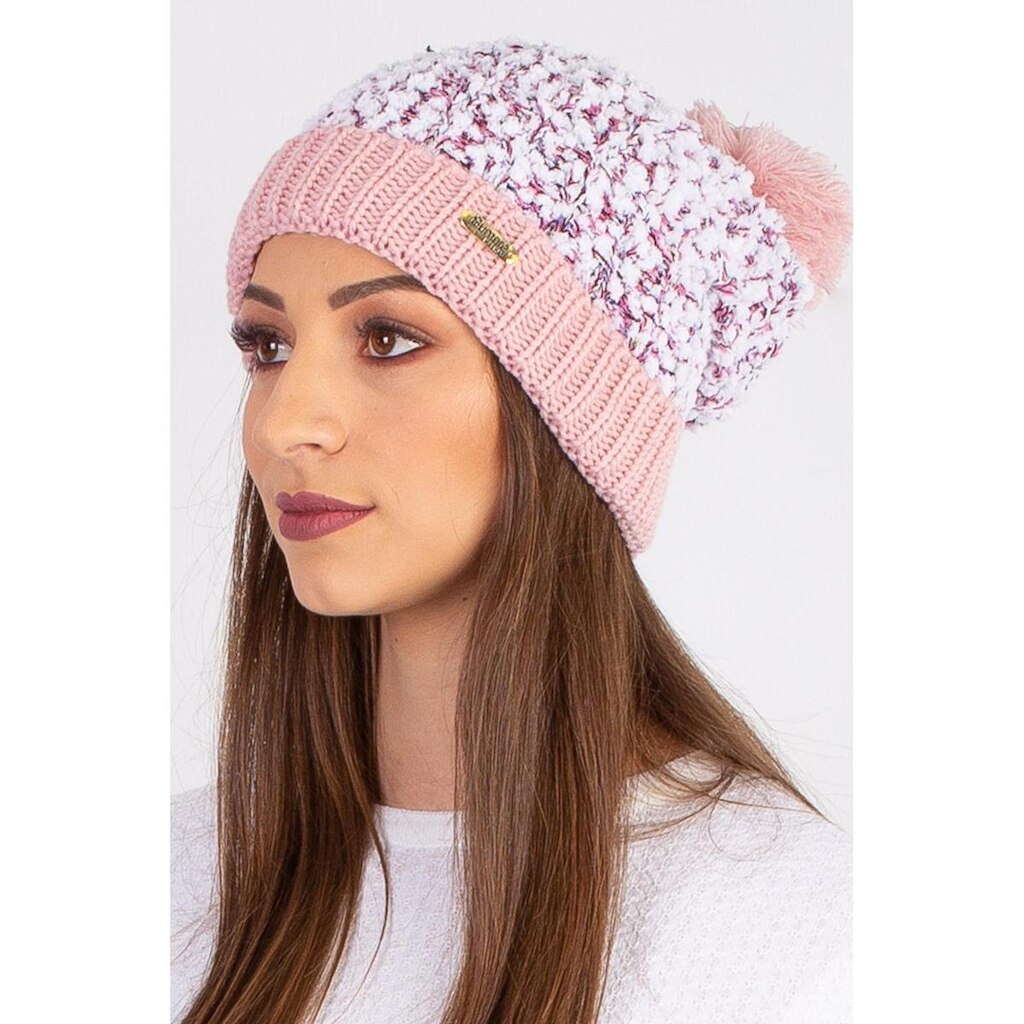 Gorro feminino de malha com pompom 60020 - Preto
