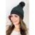 Gorro feminino de malha com pompom 61339 - Chumbo+Verde