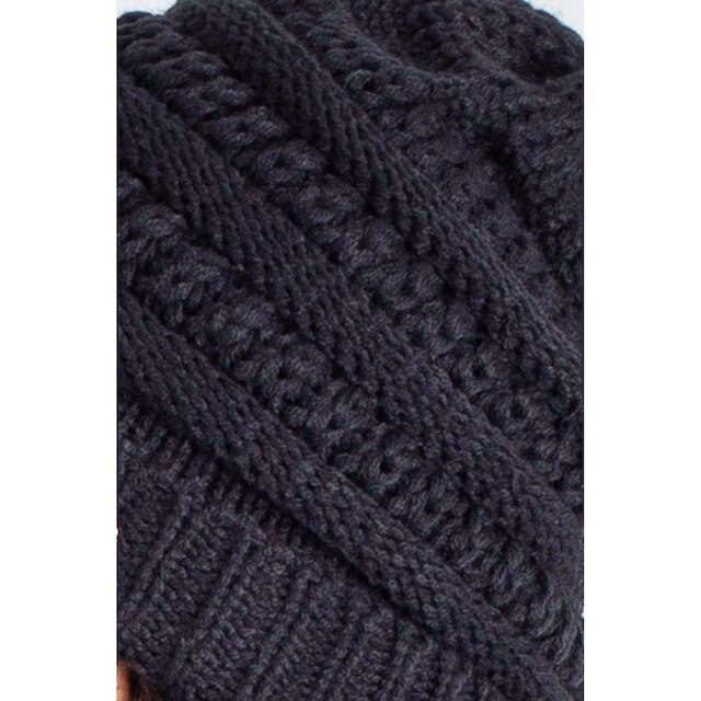 Gorro feminino de malha tricô 60018 - Chumbo