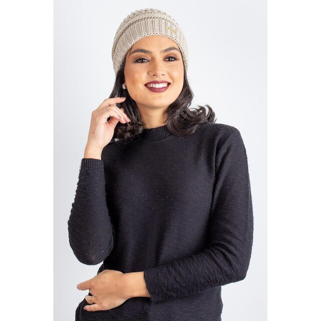 Gorro feminino de malha tricô 60018 - Chumbo