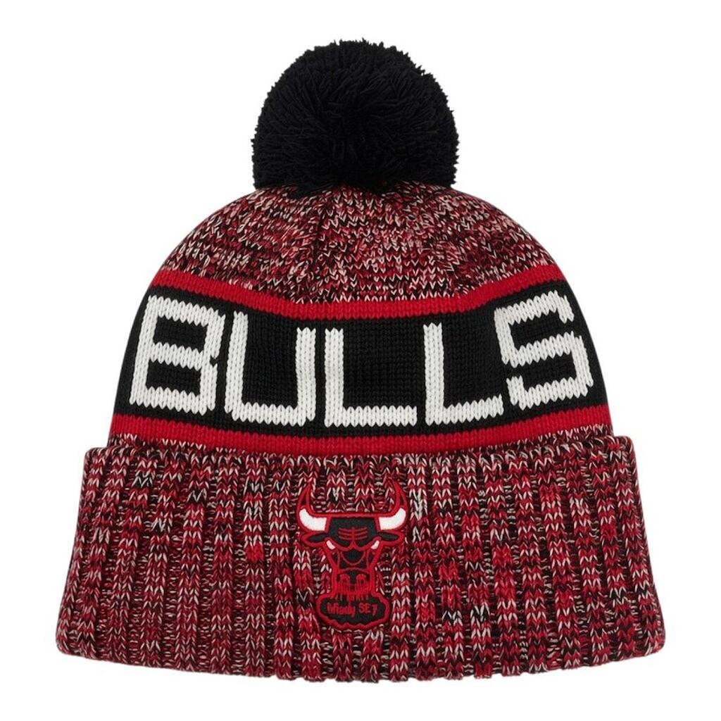 Gorro New Era Knit Chicago Bulls Preto e Vermelho