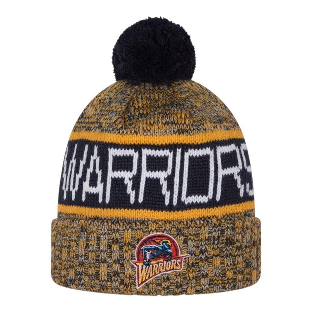 Gorro New Era Knit Golden State Warriors Amarelo e Marinho
