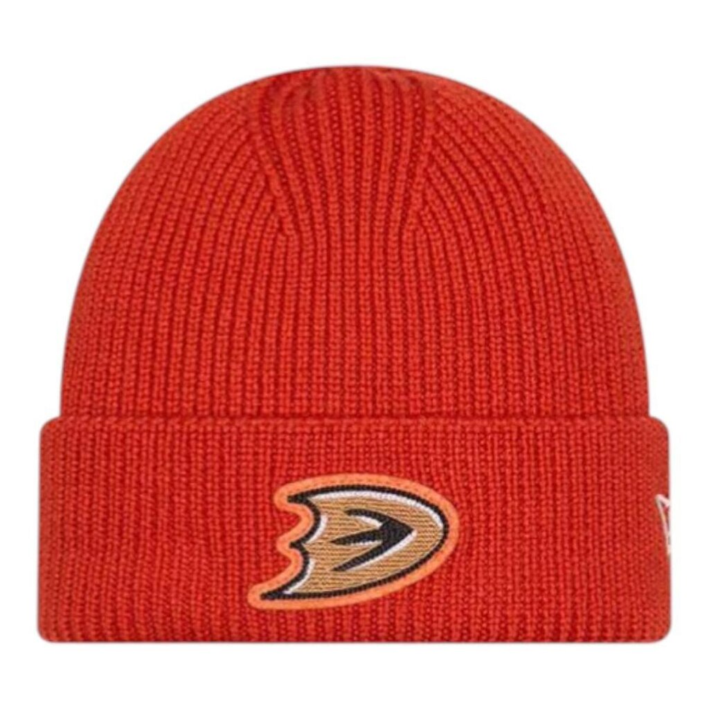 Gorro New Era Skull Knit Anaheim Ducks Masculino Laranja