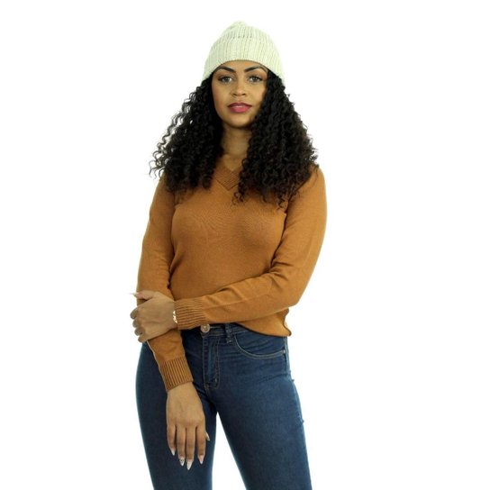 Gorro Tricot Doroty Shopping do Tricô Inverno Lã Touca - Pérola