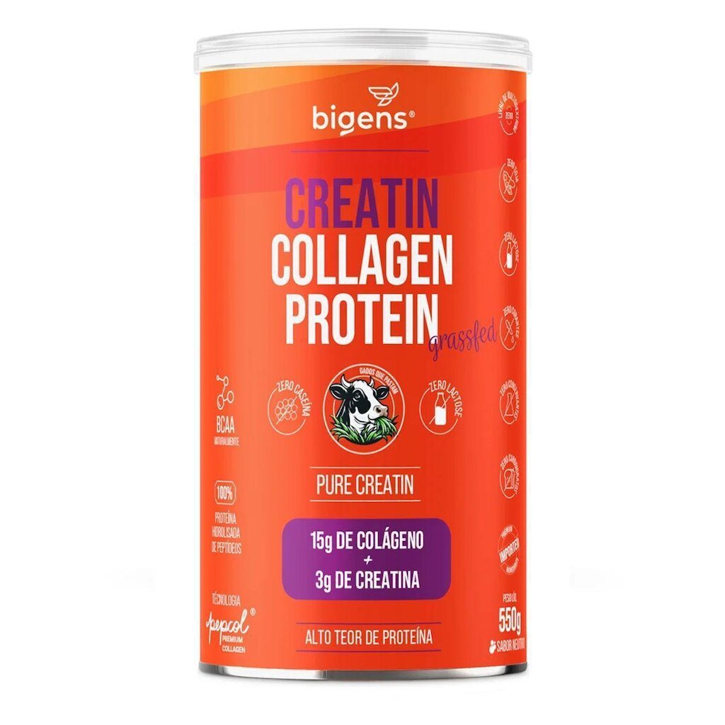 Grass Fed Creatin Collagen Protein - 550g Neutro - Bigens