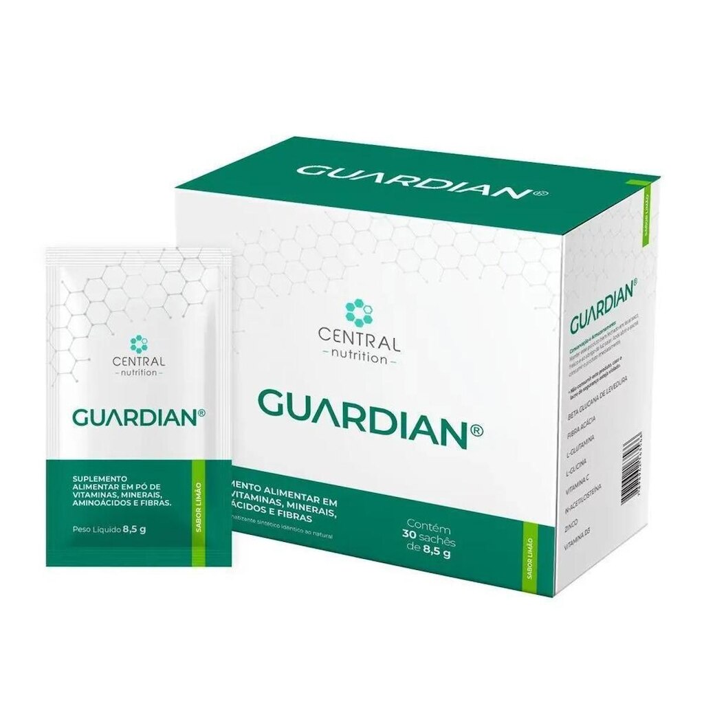 Guardian Prebiótico 8,5g 30 Sachês Central Nutrition Sabor Limão
