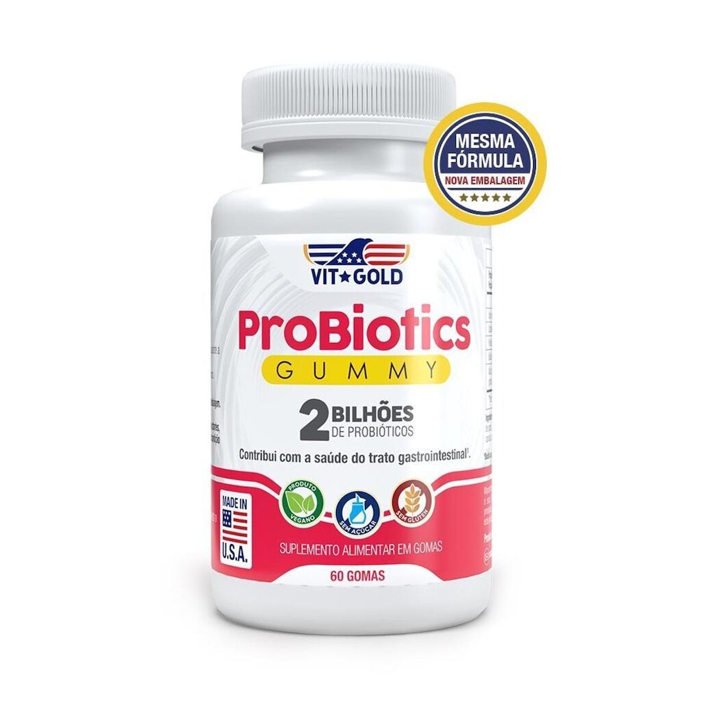 Gummies Probióticos Vitgold 60 gomas mastigáveis