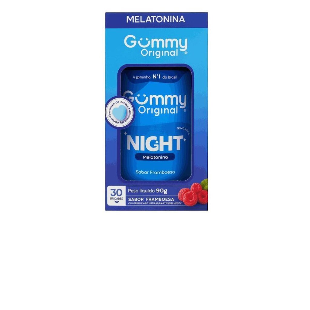 Gummy Night boa noite 30 gomas Sabor Framboesa