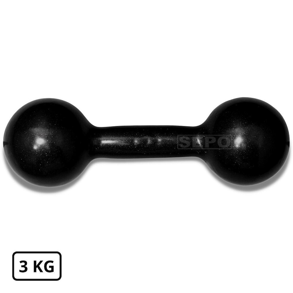 Halter Redondo Bola Emborrachado 3 Kg Preto