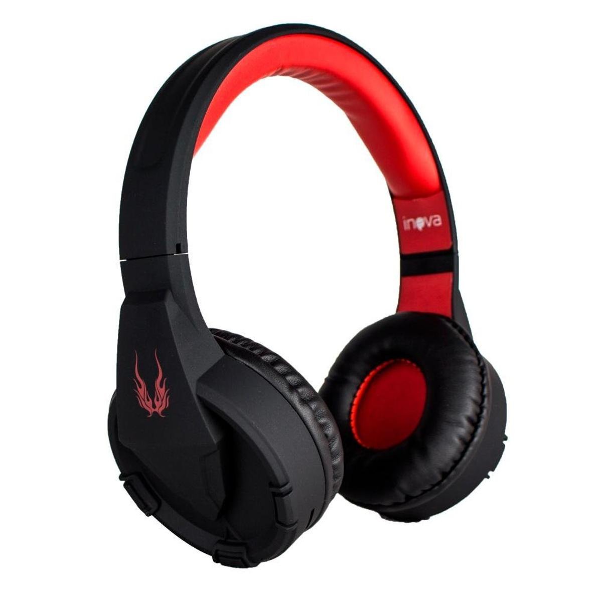 Fone de Ouvido Gaming Satellite com Microfone AE-362UR USB Vermelho/Preto