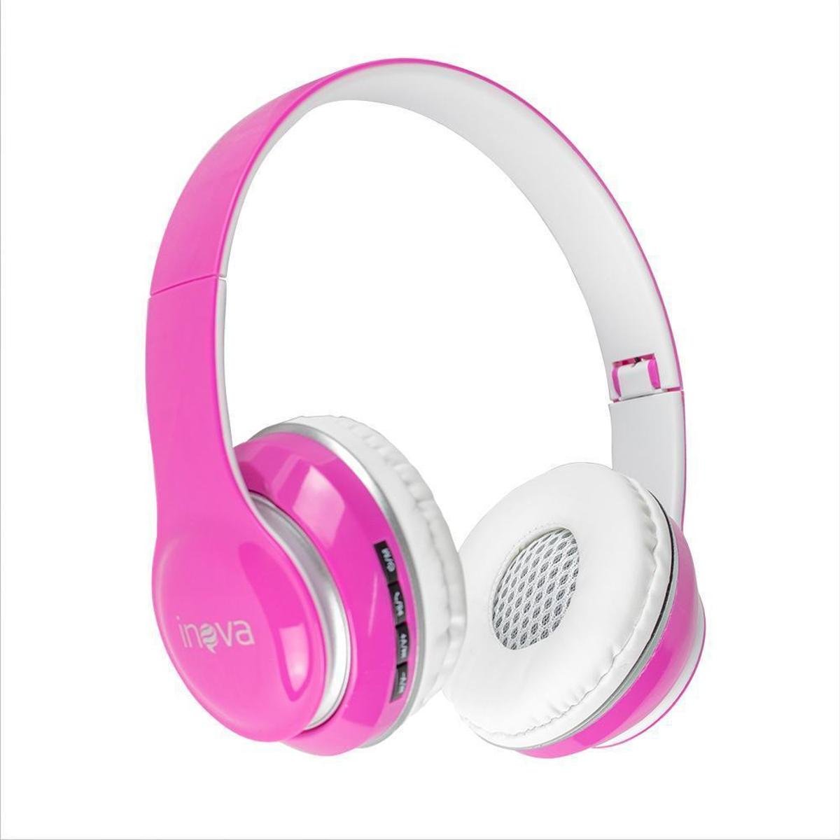 Headphone Inova Estéreo Bluetooth Sem Fio - Rosa | Netshoes