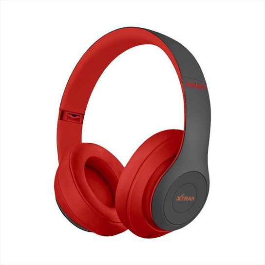 Headphone XTRAD Sem Fio Extra Bass Bluetooth - Vermelho