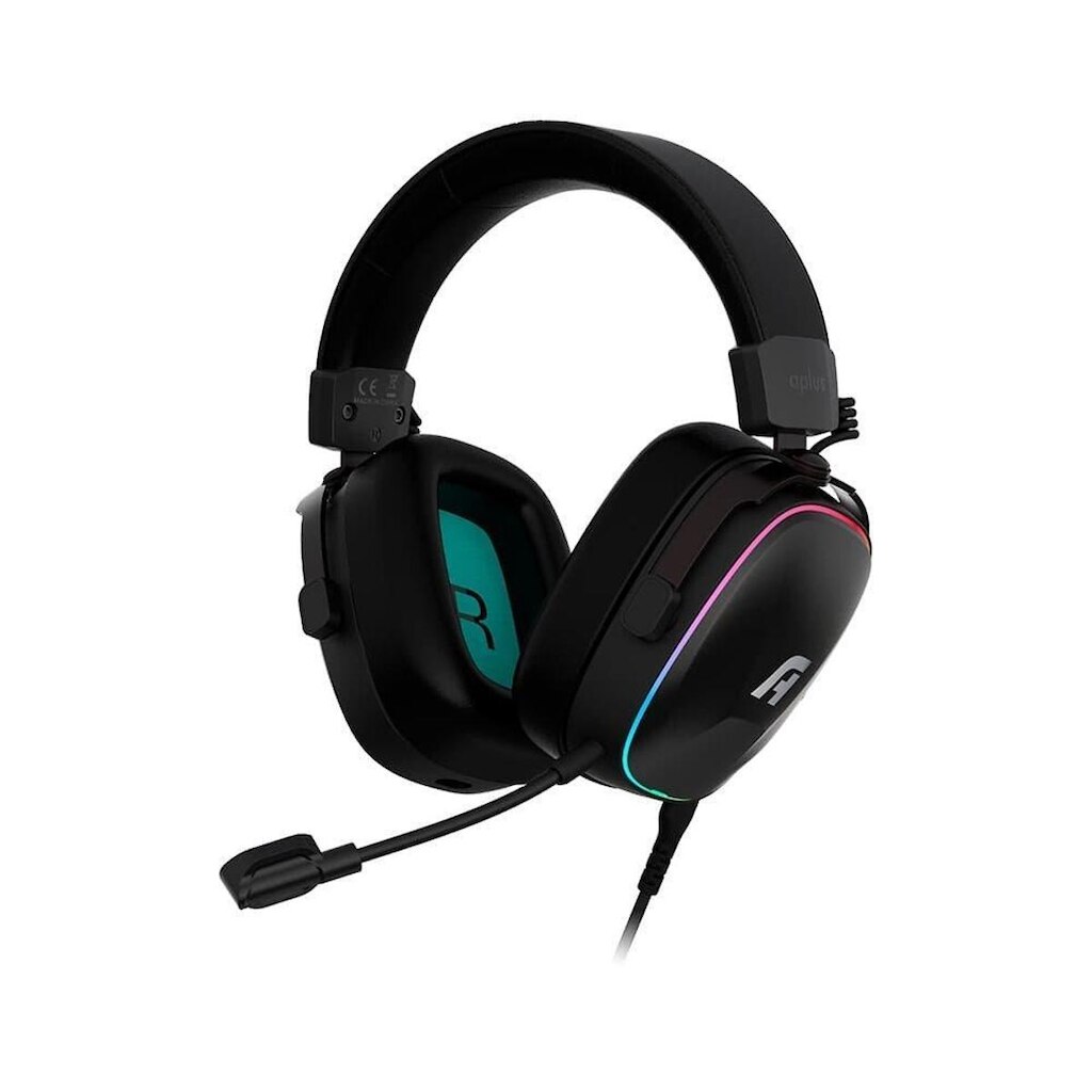 Headset Gamer Aplus Atis, RGB, Microfone Removível, USB e P3, Preto - AH200