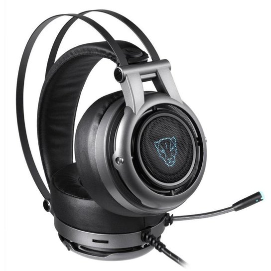 Headset Gamer Motospeed H18 Cinza 7.1 Led Azul USB - Cinza