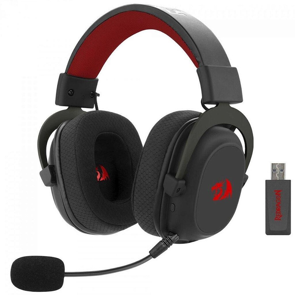 Headset Gamer Redragon Zeus Pro, Sem Fio, Bluetooth, Microfone Destacável, Surround 7.1, Preto - Pr