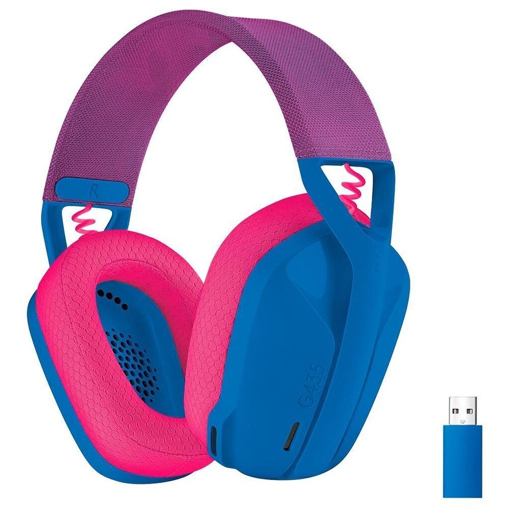Headset Gamer Sem Fio Logitech G435, Lightspeed e Bluetooth, Dolby Atmos, USB, Drivers 40mm, Azul -