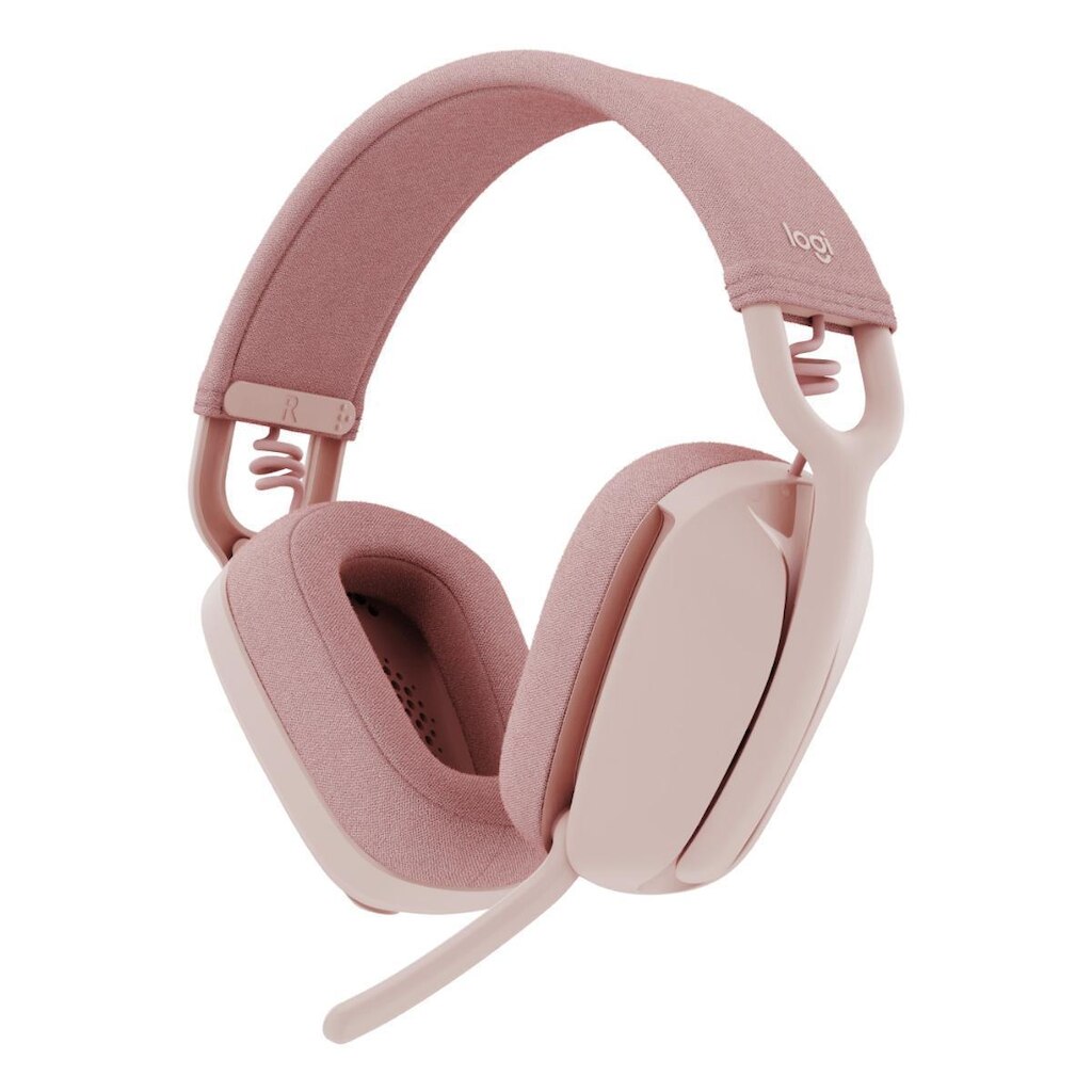 Headset Gamer sem Fio Logitech Vibe 100 - Drivers 40mm - Lightspeed e Bluetooth - Rosa - 981-001223
