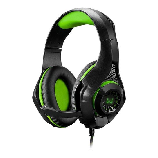 Headset Gamer Warrior Rama P3+USB Stereo Adaptador P2 LED - Verde