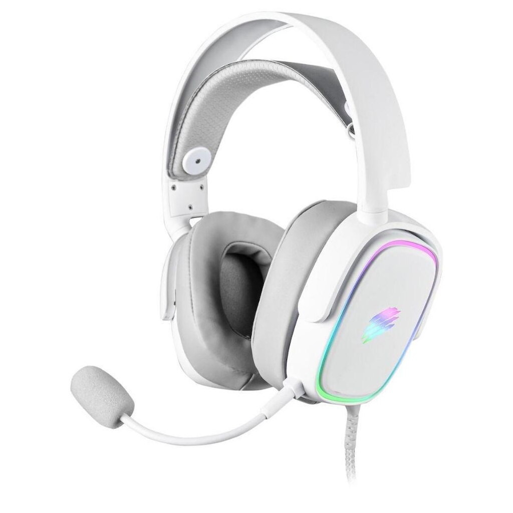 Headset Gamer Zion Virtual Surround 7.1 Oexgame Led Rainbow Branco