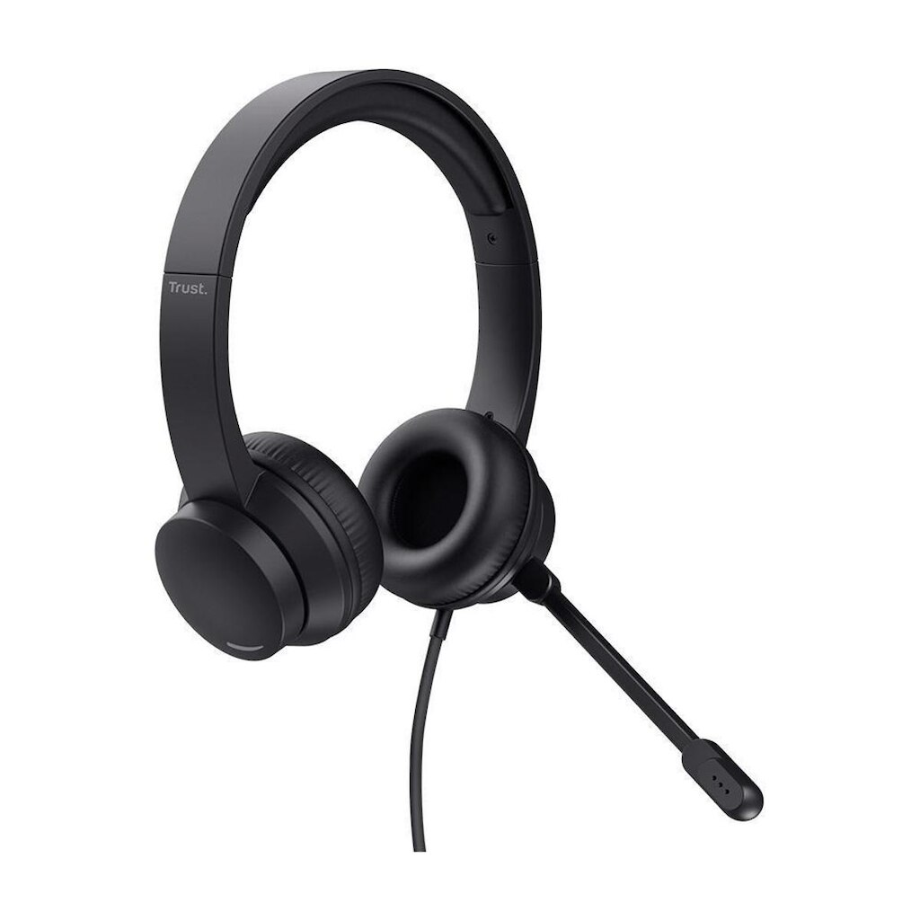 Headset Trust Ayda, Microfone Rebatível, Design Leve, Para PC, Conexão 3.5mm, Preto - 25087