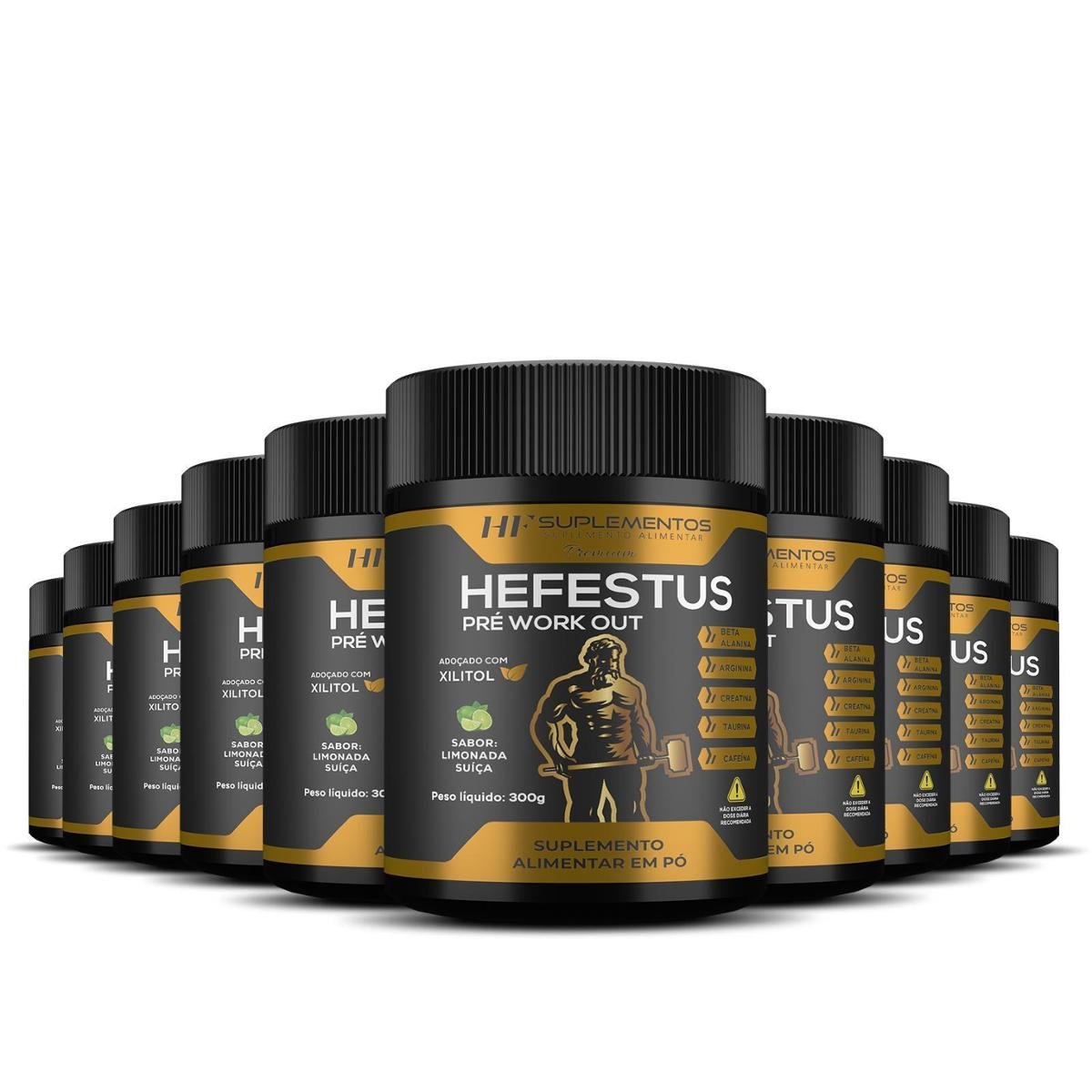 Hefestus Pré-Workout Suiça Hf Suplementos com 10