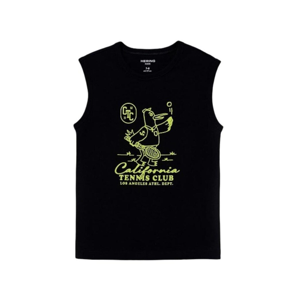 Hering Kids Regata Malha Estampada Preto