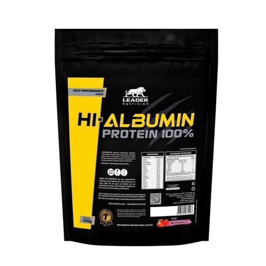Hi-Albumin Protein 100% 500gr - Leader Nutrition Menor preço em Hi-Albumin Protein 100% 500gr - Leader Nutrition