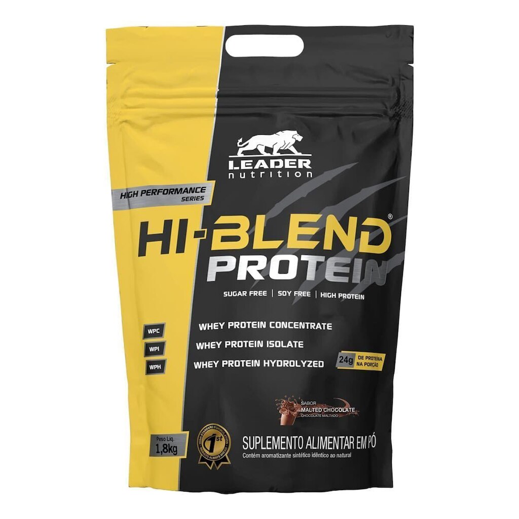 Hi-Blend Protein - 1800g Refil Chocolate Maltado - Leader Nutrition