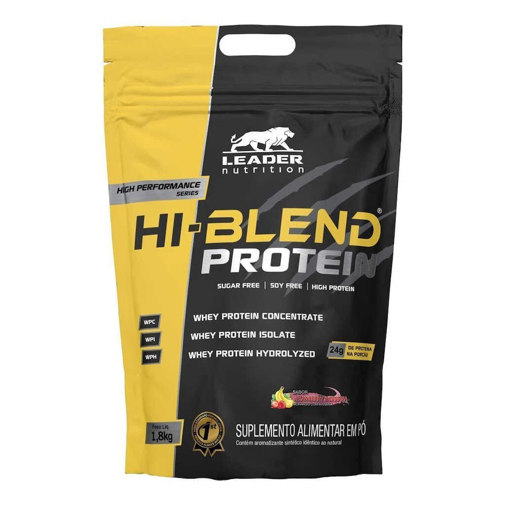 Hi-Blend Protein - 1800g Refil Morango e Banana - Leader Nutrition