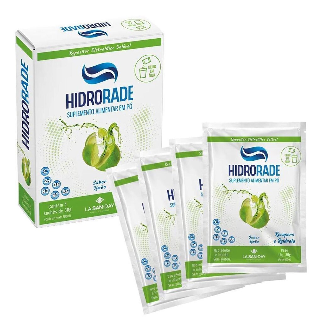 Hidrorade Sachê Sabor Limão 4 Unidades de 30g La San Day
