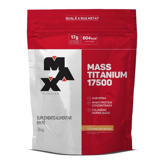 Hipercalórico 3kg Mass Titanium 17500 Max Titanium Menor preço em Hipercalórico 3kg Mass Titanium 17500 Max Titanium