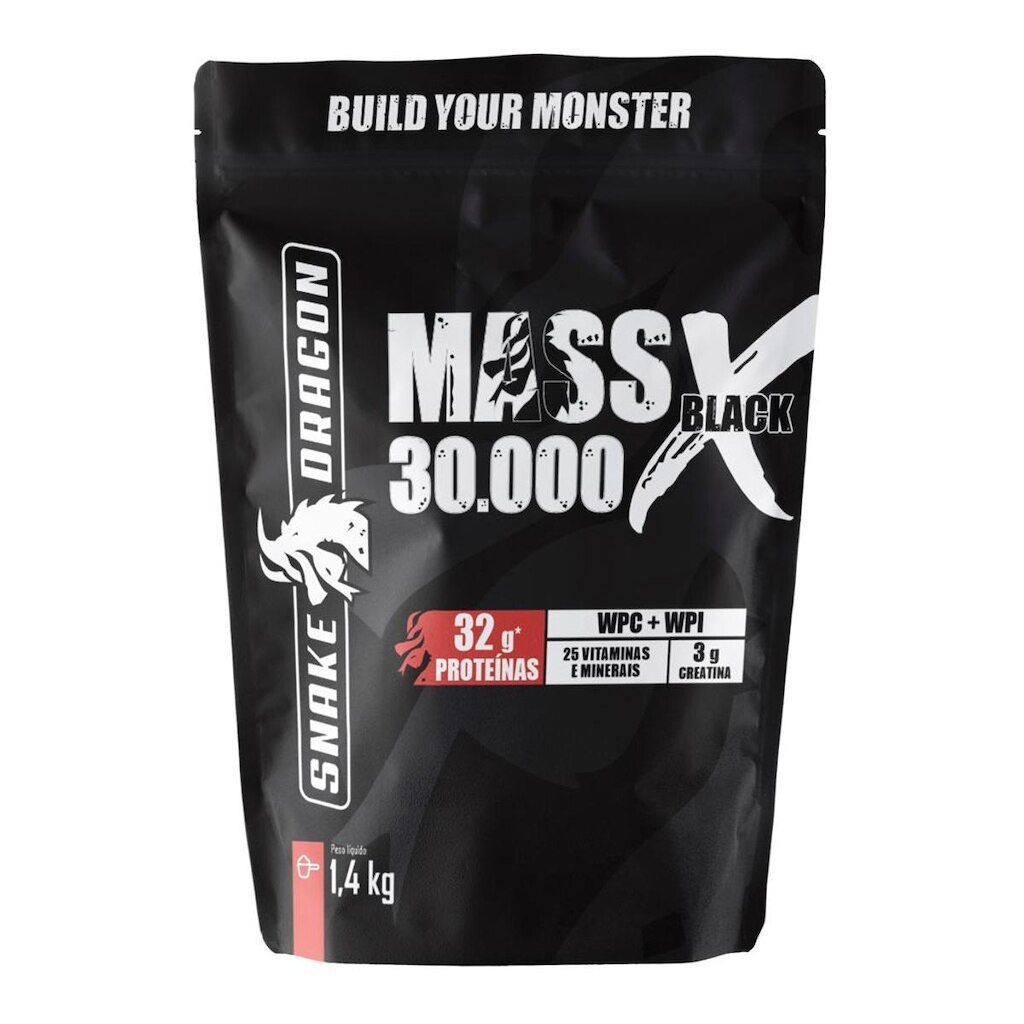 Hipercalórico Mass 30.000 X Black 1,4kg – Snake Dragon