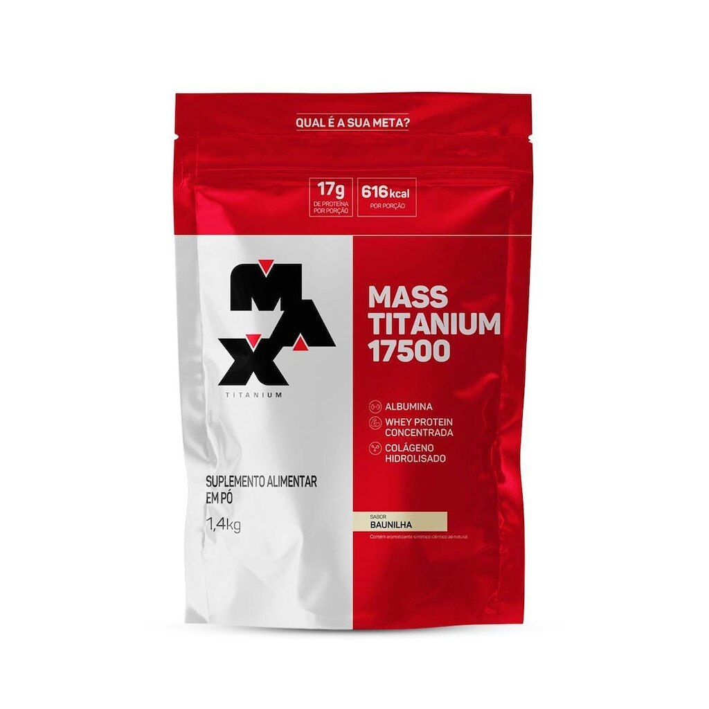 Hipercalórico Mass Titanium 17500 Refil 1,4Kg - Max Titanium