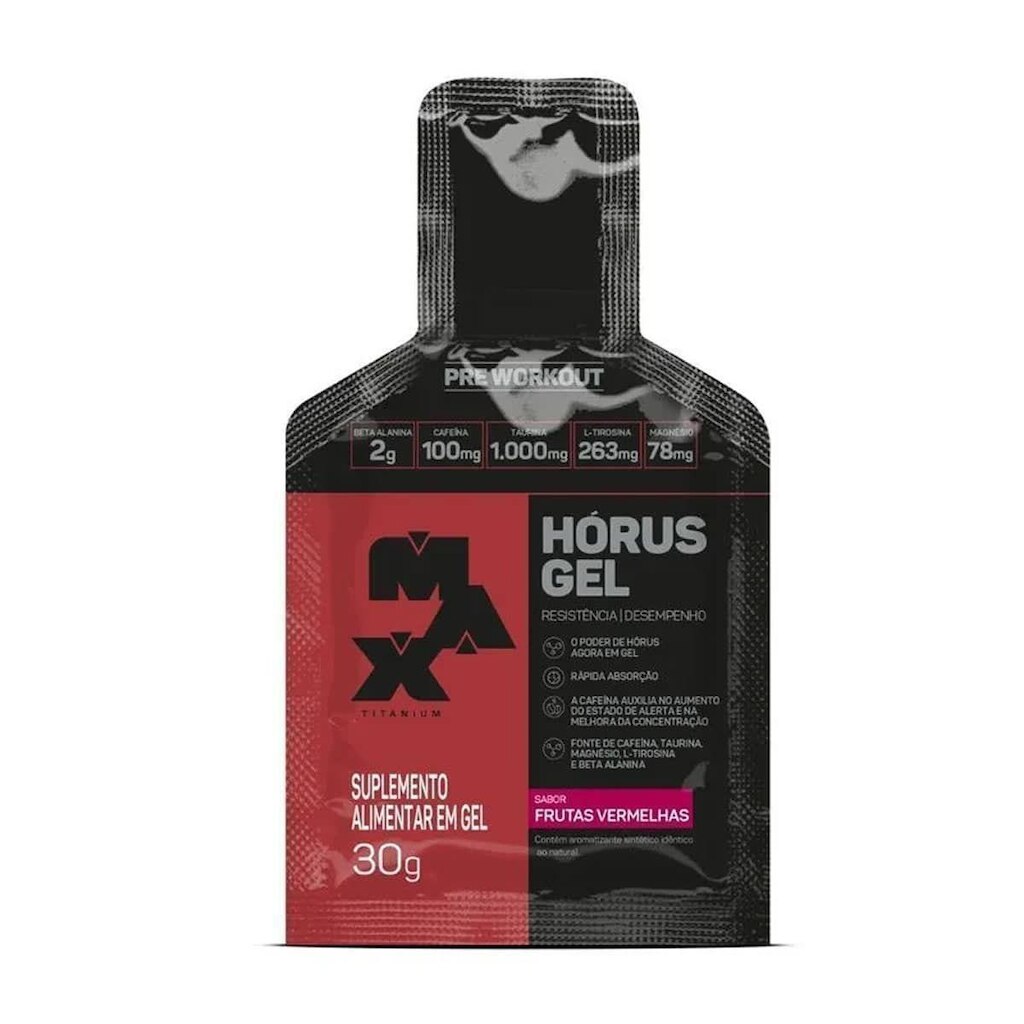 Hórus Gel - 1 Sachê 30g Frutas Vermelhas - Max Titanium