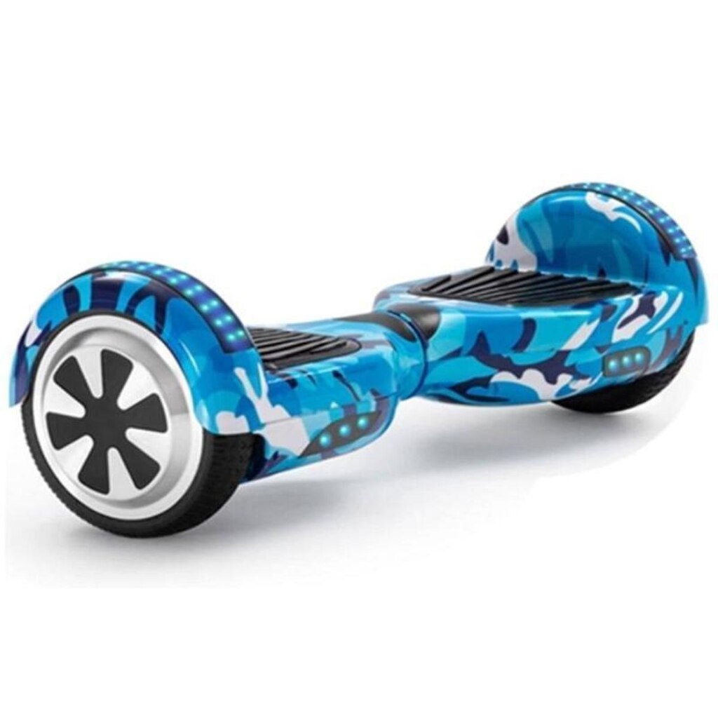 Hoverboard Skate Elétrico 6.5 Led Bluetooth Azul Camuflado Brinovar