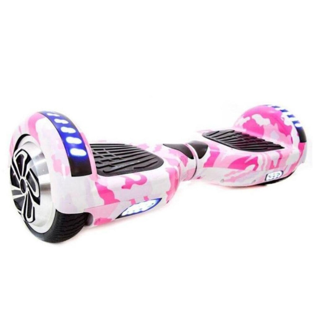 Hoverboard Skate Elétrico 6.5 Led Bluetooth Rosa Camuflado Brinovar