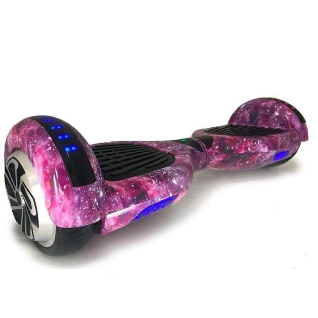 Hoverboard Skate Elétrico 6.5 Led Bluetooth Roxo Galáxia Brinovar