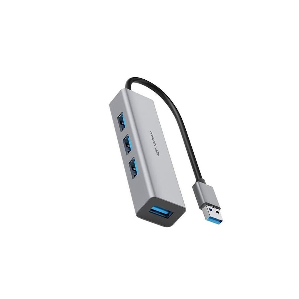 HUB C3Tech USB 3.0, para 4x USB 3.0, Cinza - HU-340GY