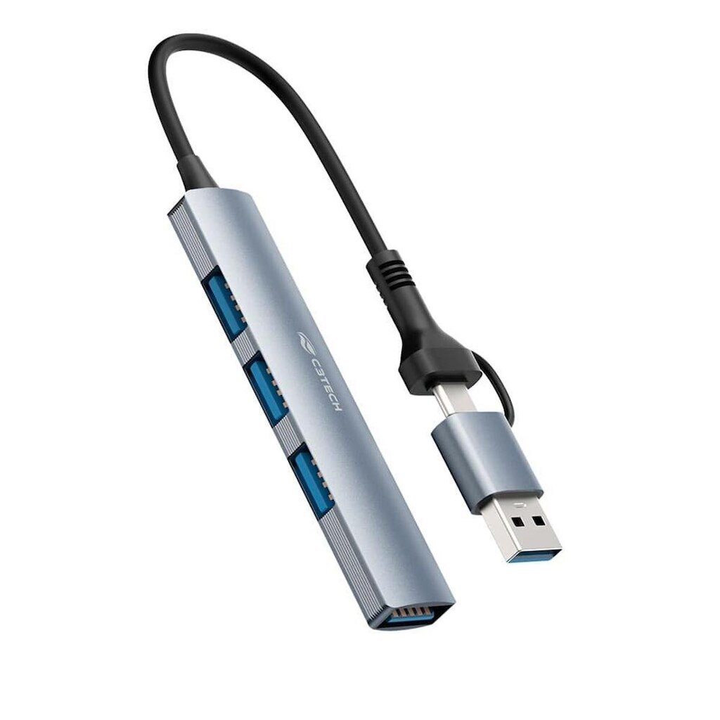 HUB C3Tech USB-C/A 3.0, para 1x USB 3.0, 3x USB 2.0, - HU-C500GY