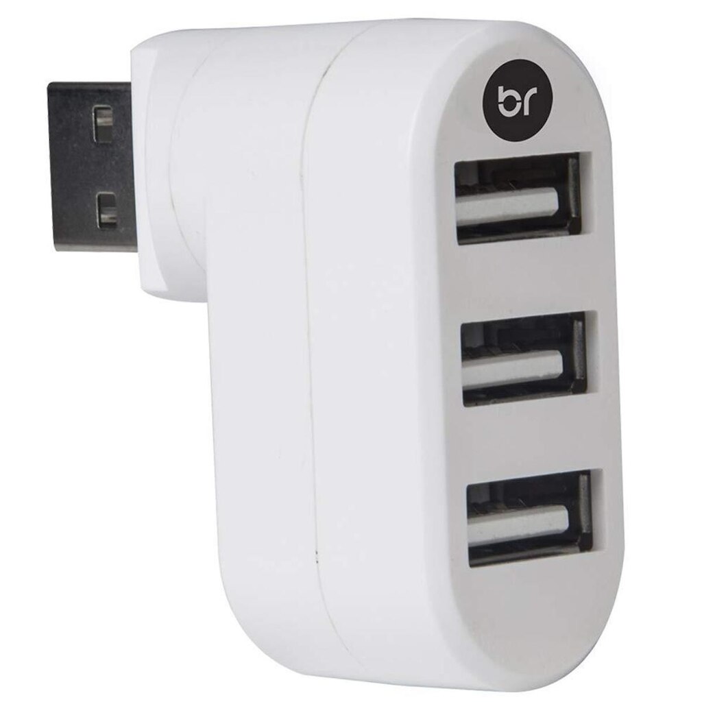 HUB USB 2.0 Bright, 3 Portas, Branco - 335