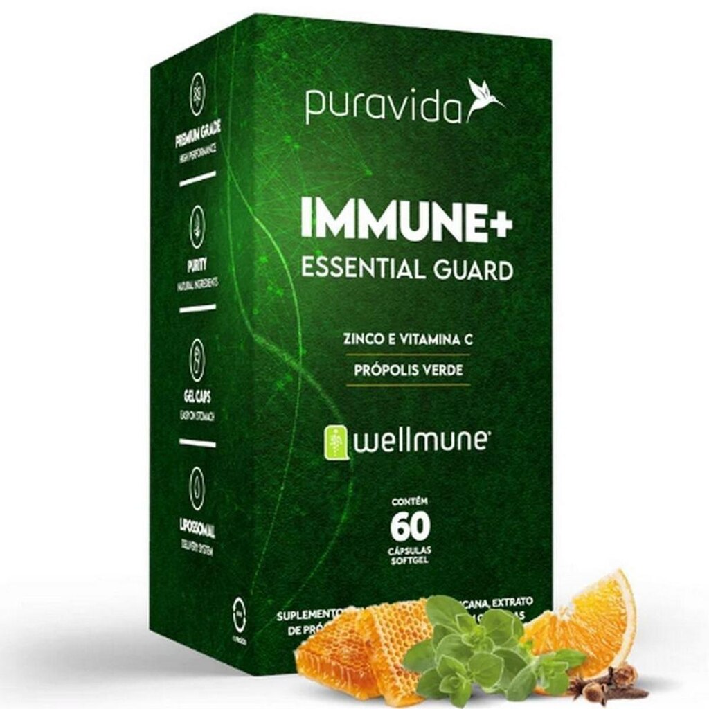 Immune+ Essential Guard + Vitaminas D e C - (60caps) - Pura Vida