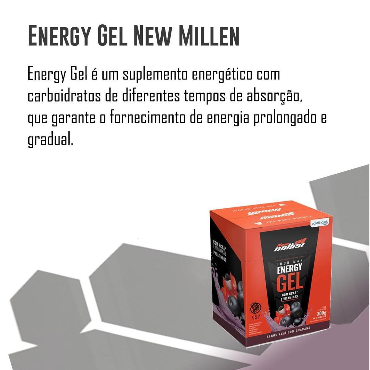 Iron Man Energy Gel New Millen Açaí com Guaraná 10 Sachês N/A Netshoes