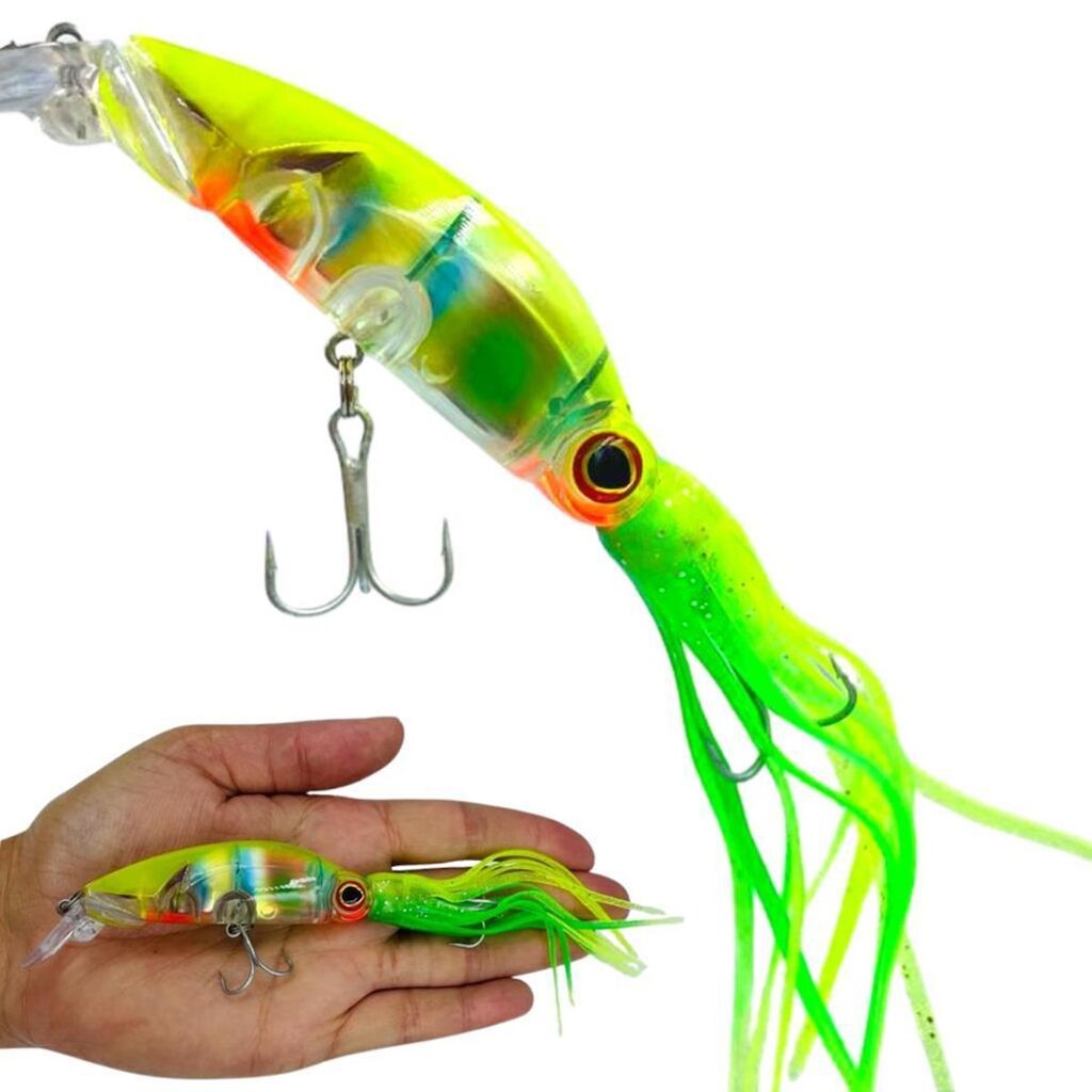 Isca Artificial Polvo 10cm 16.6gr Olhos 3D Amarela