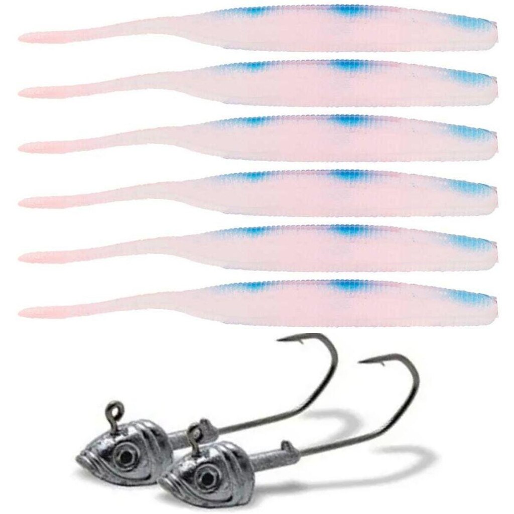 Isca Soft Bait Maruri W182 6 Unid + 2 Anzol Jig Head