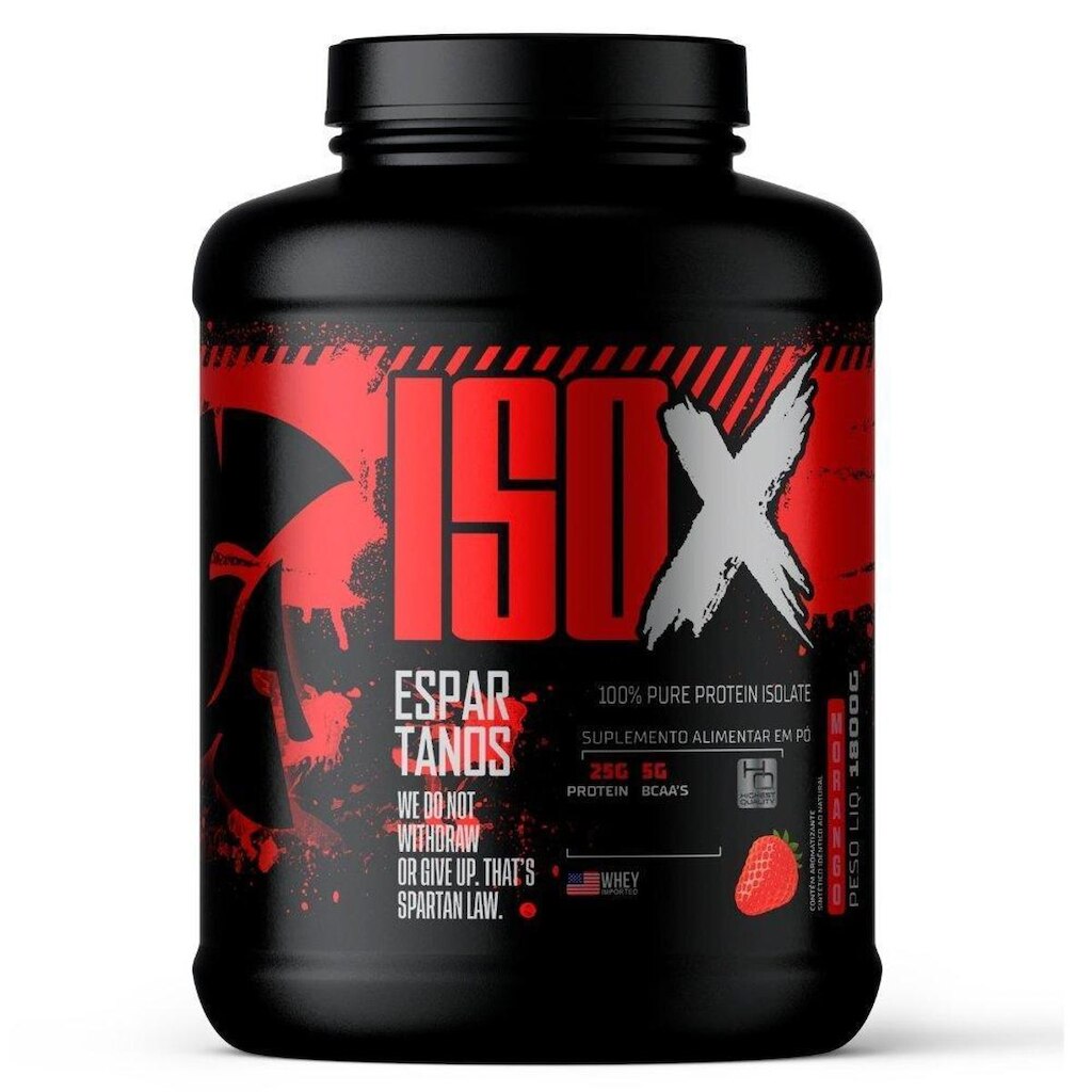 ISO X Whey Protein Isolada Blend Complex 100% Pure Suplemento em Pó 1,8KG - Espartanos