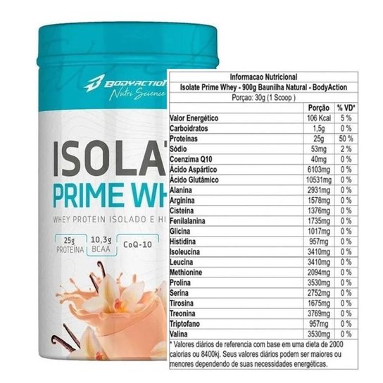 ISOLATE PRIME WHEY BODY ACTION BAUNILHA NATURAL 900G é ruim? ISOLATE PRIME WHEY BODY ACTION BAUNILHA NATURAL 900G é boa?