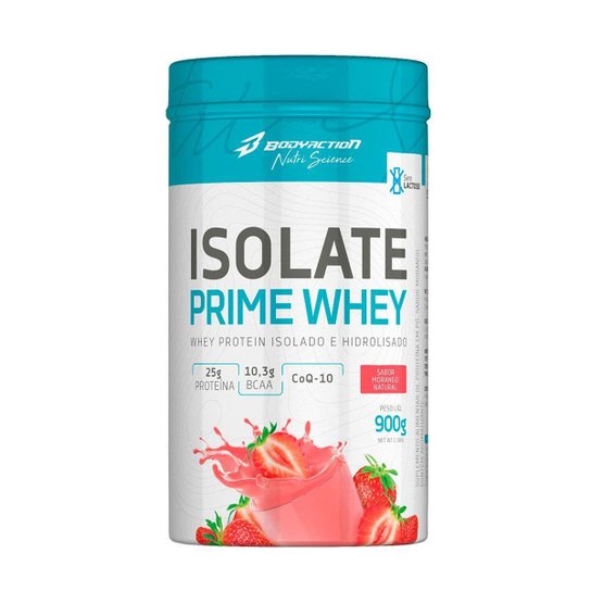 ISOLATE PRIME WHEY BODY ACTION MORANGO 900G Menor preço em ISOLATE PRIME WHEY BODY ACTION MORANGO 900G